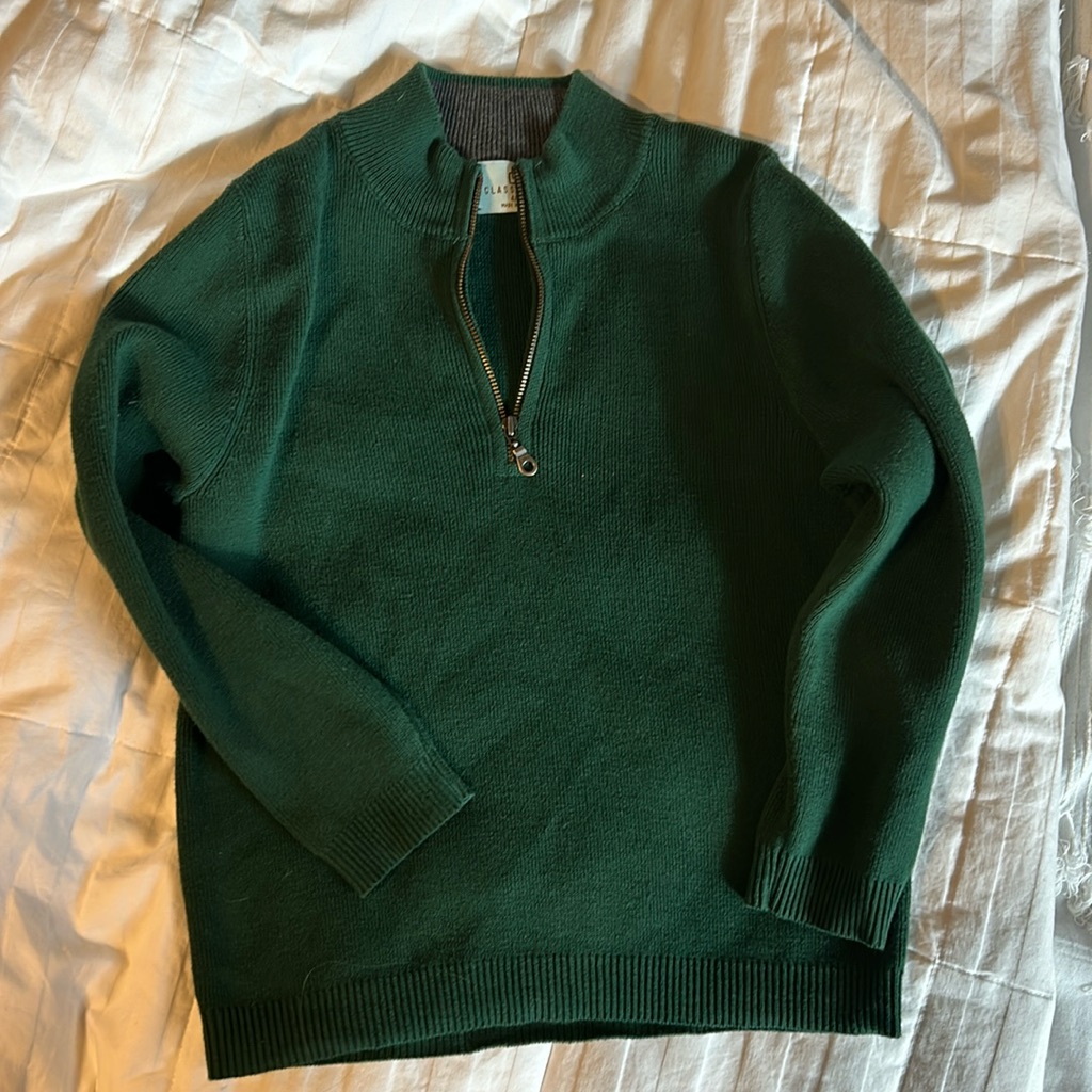 Green Pullover, Half Zip.